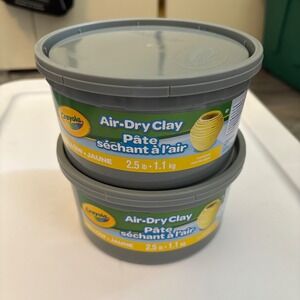 Lot of 2 Crayola Air-Dry Clay Kid 2.5 lb Yellow New Non-Toxic Modeling Craft DIY